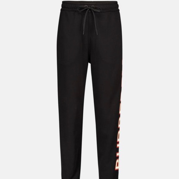 Women's Black Logo Cotton Jersey Trackpants